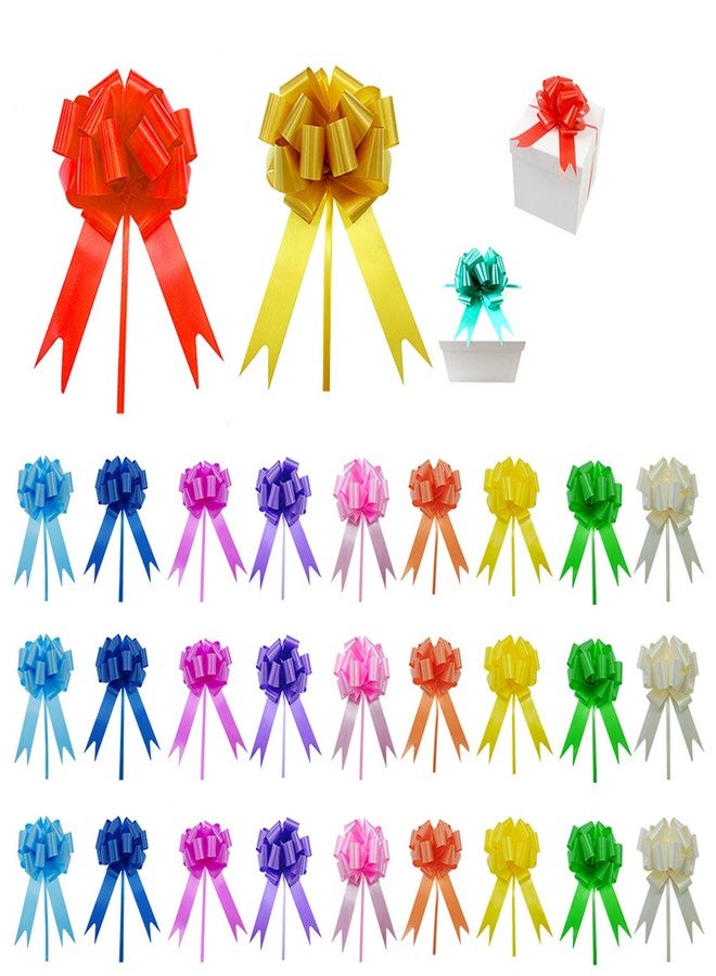 ZMD 27Pcs 9 Color Easter Gift Wrap Pull Bows, Cello Bags with Gifts Wrap Bows Assorted Pull Bows Gift-Bag Box Wrapping Decor for Baskets, Christmas, Anniversary, Wedding - Image 1